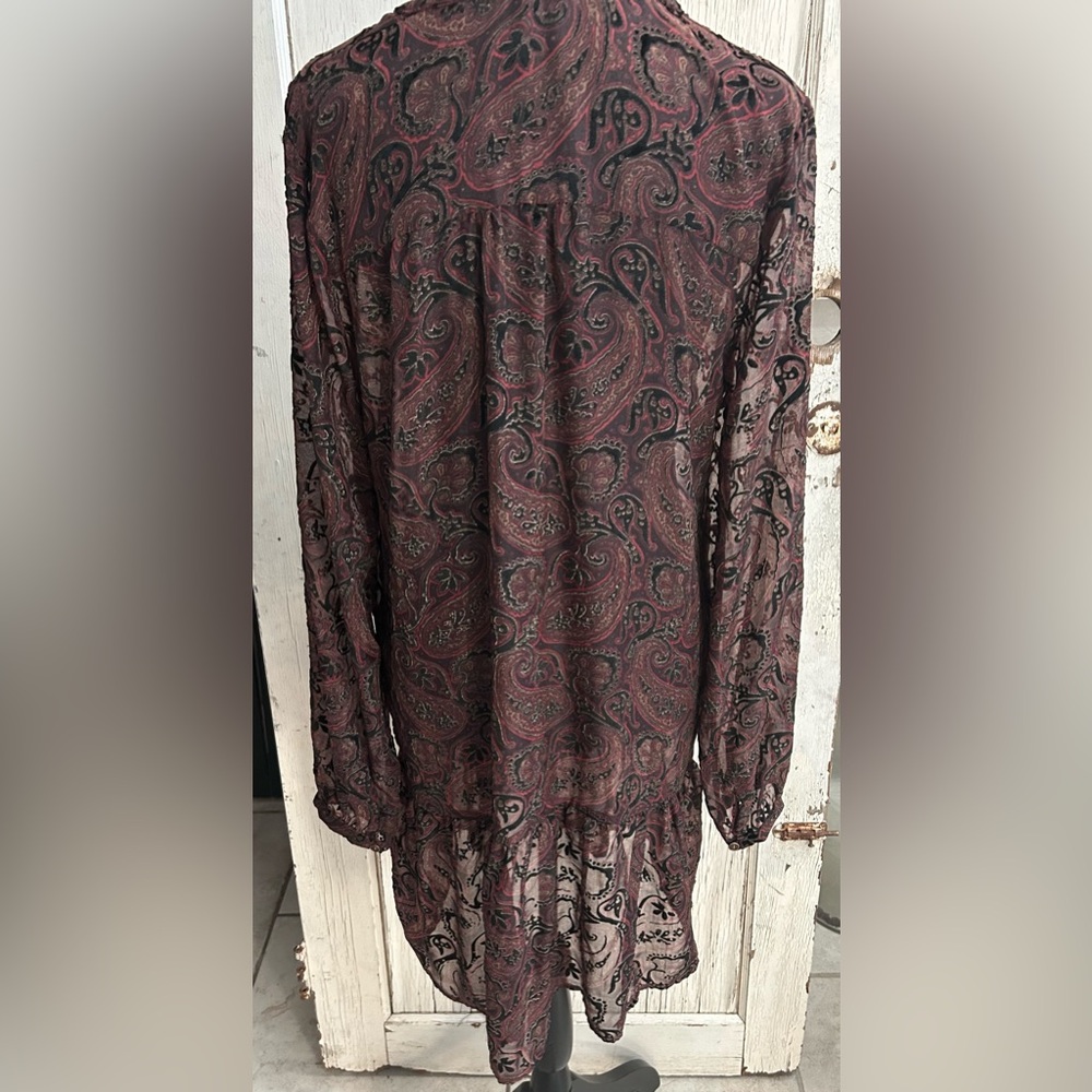 ⚡️Free People Paisley Black Velvet Sheer Dress NWOT⚡️ - Picture 7 of 7